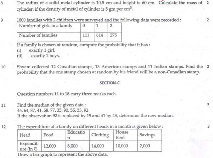 Cbse Class 9 Mathematics Sample Paper Set 66